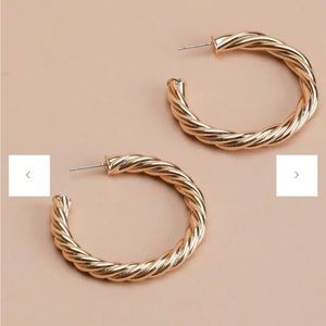 Casa Clara Antigua Gold Hoop Earrings NWT